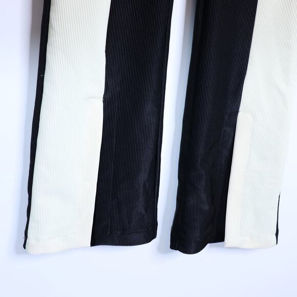 FP MOVEMENT + ONZIE Mini Bell Pants Black Ivory High Rise Ribbed Women's S/M - Picture 4 of 10